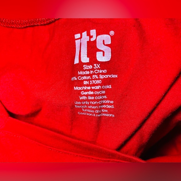 ITS Plus Size Red Long Sleeve Top,‎ 3x - Picture 2 of 2